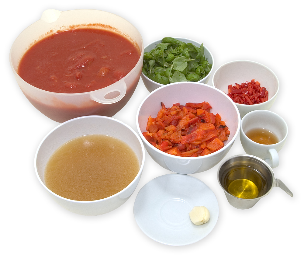 Tomatpebersuppe, ingredienser